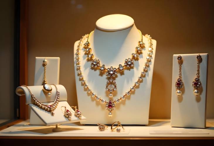 Beautiful Jewelry Exhibit Showcasing Stunning Sets